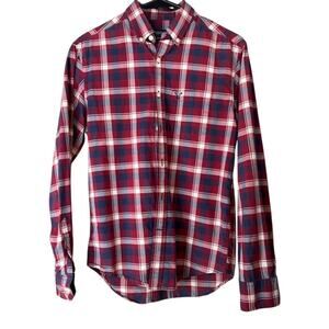 American Eagle Men’s Plaid Button-Up Shirt Long Sleeve, Casual Fall Shirt